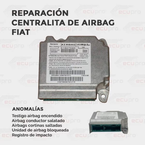 Reparación de centralita de airbag Fiat