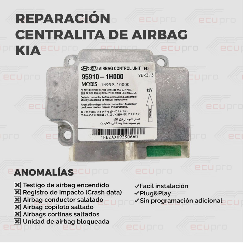 Reparación centralita airbag 95910 1H100 Kia 1 Reinicio de centralita de airbag kia