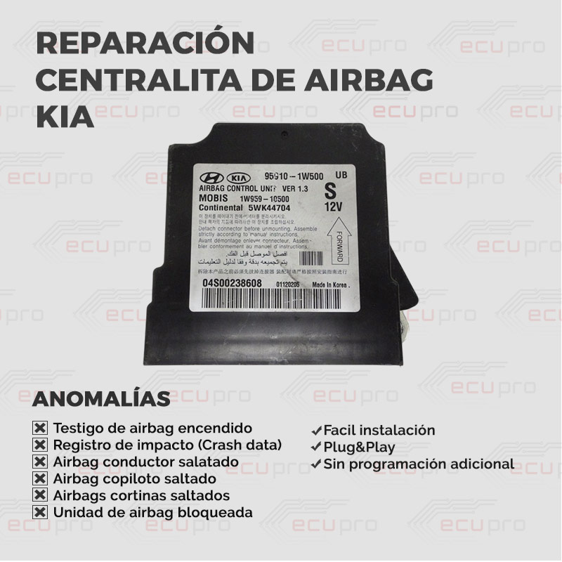 Reparación centralita airbag 95910 1W000 Kia 1 Reparación centralita airbag 95910 1W000 Kia