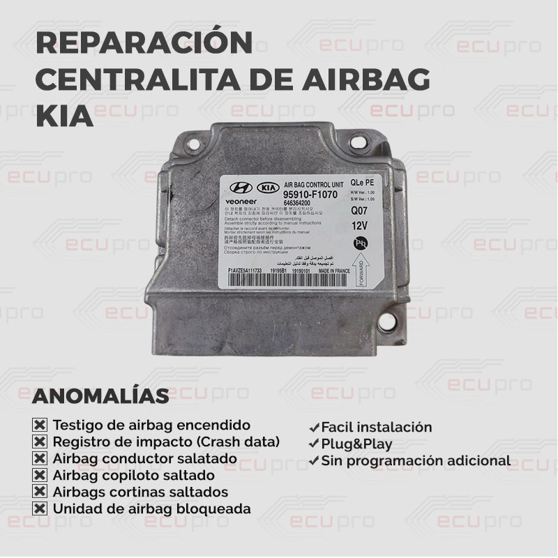 Reparación centralita airbag Kia 95910-2P380 1 Reparación centralita airbag Hyundai Kia - Ecupro España