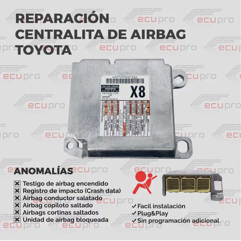 Reparación centralita airbag 89170 0A180 Toyota 1 Reparación modulo de airbag Toyota