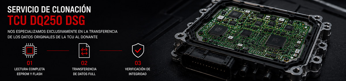 Clonación TCU DSG DQ250 en banco Bench